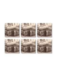 Buy 6-Piece Coaster Set Brown 9x9cm in Egypt