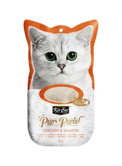 Buy Purr Puree Chicken And Salmon Pack Of 4 Multicolour 15grams in Saudi Arabia