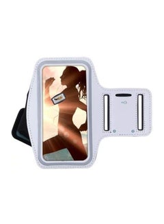 Buy Gym Fitness Armband Holder Case Cover For Apple iPhone White in UAE