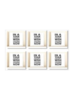 Buy Pack Of 6 In A Year You May Wish You Mad Started Now Printed Tea Coaster Multicolour 9x9cm in Egypt