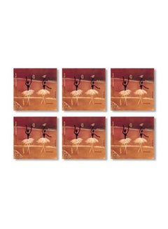 Buy 6-Piece Coaster Set Multicolour 9x9cm in Egypt