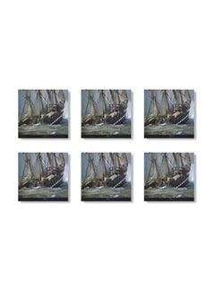 Buy 6-Piece Coaster Set Multicolour 9x9cm in Egypt