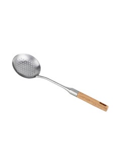 Buy Stainless Steel Skimmer With Rubber Wood Handle Silver in UAE