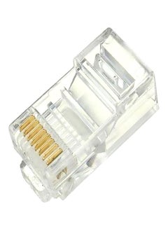Buy 100-Piece Ethernet RJ45 Connector Set Clear/Gold in Saudi Arabia