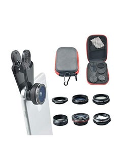 Buy 7 in 1 Combo Mobile Phone Camera Lens Kit Black in UAE