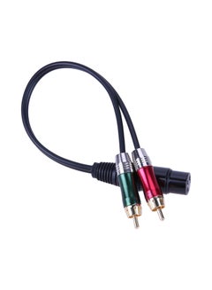 Buy 3-Pin 1 XLR Female to 2 RCA Male Audio Cable Black/Silver in UAE