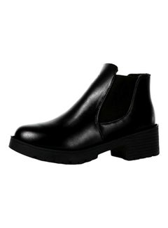 Buy Vintage Leather Ankle Boots Black in Saudi Arabia