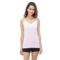 Buy Embroidered Floral V-Neck Camisole White in UAE