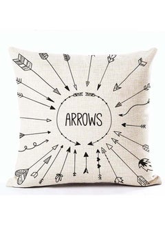 اشتري Abstract Geometric Arrow Pattern Cushion أكريليك أبيض/أسود 45x45 سنتيمتر في الامارات