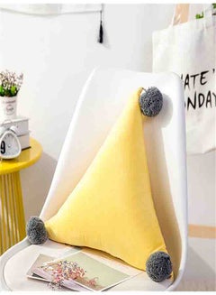 اشتري Decorative Cushion Creative Triangle Shaped Supple Pillow Yellow 48x48 centimeter في الامارات