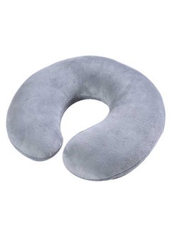 Buy U-Shaped Solid Color Neck Pillow Acrylic Grey 30x28centimeter in UAE