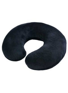 Buy U-Shaped Solid Color Neck Pillow Acrylic Black 30x28centimeter in UAE