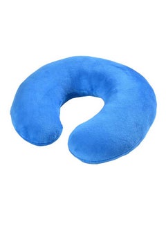 Buy U-Shaped Solid Color Neck Pillow Acrylic Blue 30x28centimeter in UAE