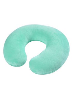 Buy U-Shaped Solid Color Neck Pillow Acrylic Green 30x28centimeter in UAE
