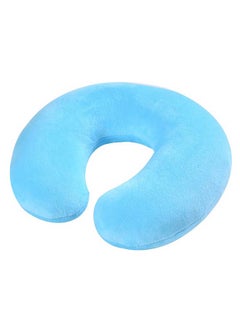 Buy U-Shaped Solid Color Neck Pillow Acrylic Blue 30x28centimeter in UAE