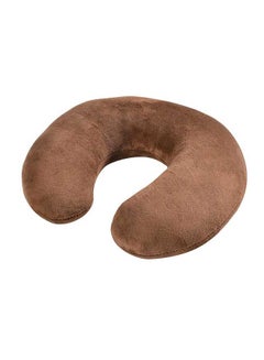 Buy U-Shaped Solid Color Neck Pillow Acrylic Brown 30x28centimeter in UAE