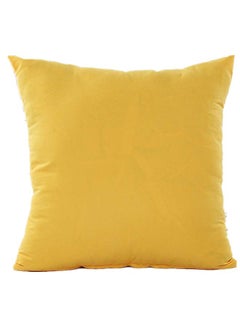 Buy Solid Design Cushion Cover Yellow 45x45centimeter in Saudi Arabia