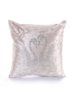 Buy European Lavish Pure Fashion Velvet Pillow Case acrylic Silver 30x50cm in UAE