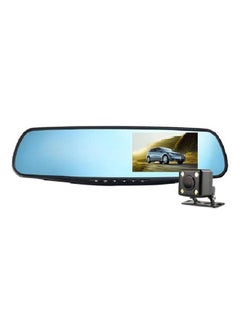 Buy DVR HD 1080P Dual Lens Auto Mirror Dash Cam Recorder Rearview Camera For Car in UAE