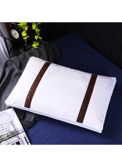 اشتري Ethnic Style Embroidery Soft Neck Support Pillow Cover White 48x74 centimeter في الامارات