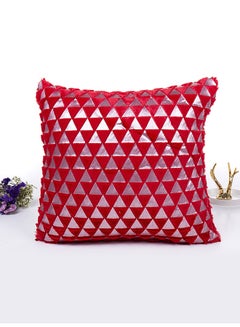 Buy Triangle Pattern Pillow Cover Acrylic Pink 48x74cm in UAE