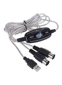 Buy USB To MIDI Converter Cable Black/Silver in Saudi Arabia