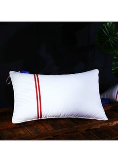 اشتري Striped Bed Pillow Cover أبيض 48x74 سنتيمتر في الامارات