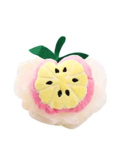 Buy Fruit Pattern Bath Sponge Beige/Yellow/Pink 13x12cm in Egypt