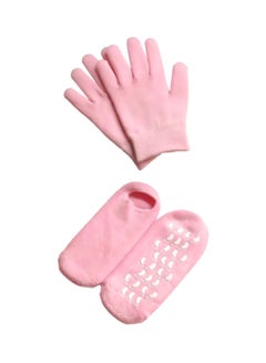 Buy 4-Piece Skin Gloves And Socks Set Pink 25x10x1cm in Egypt