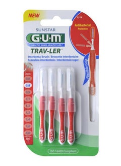 Buy 4-Piece Traveler Interdental Brush Set Red/White in UAE