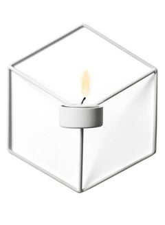 Buy 2-Piece 3D Modern Style Wall Candle Holder Set White in UAE