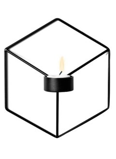 Buy 2-Piece 3D Modern Style Wall Candle Holder Set Black in UAE