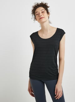 Buy Round Neck Short Sleeves T-Shirt Black in UAE