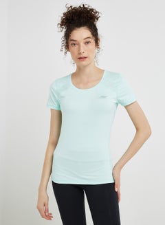 Buy Round Neck Short Sleeves T-Shirt Blue Tint in UAE