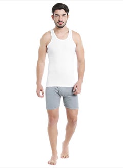 Buy Sleeveless Cotton Vest White in UAE