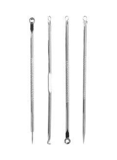 Buy Set Of 4 Stainless Steel Blackhead Remover Tool Silver 4.72inch in Egypt