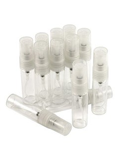 Buy 10-Piece Mini Atomizer Spray Refillable Fragrance Sample Glass Bottle Clear in Saudi Arabia