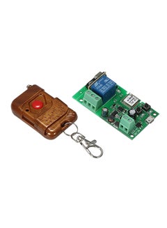 Buy Universal Wireless Remote Control Switch And Receiver Module With 4 channel Green/Brown in UAE