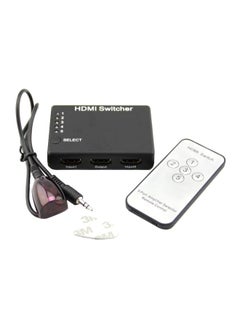 Buy 5-Port HDMI Switch Splitter With Remote Controller Black/Silver in Egypt