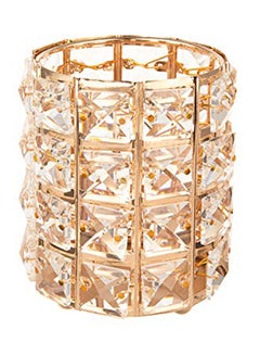 Buy Crystal Makeup Brush Holder Gold in Saudi Arabia