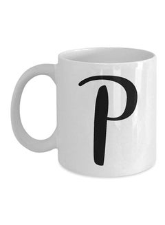 Buy Letter P Printed Mug White/Black in Egypt