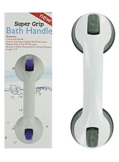 Buy Bathroom Suction Cup Grip Handle White/Grey in UAE