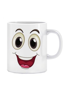 اشتري Cartoon Printed Ceramic Mug أبيض/أسود/أحمر 350 مل في مصر