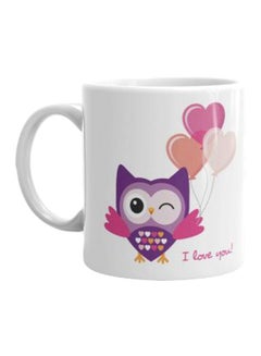 Buy Printed Ceramic Coffee Mug White/Pink/Purple Standard in Egypt