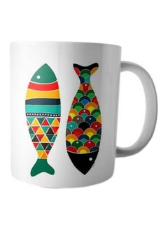 Buy Printed Ceramic Mug White/Green/Red in Egypt