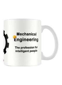 Buy Mechanical Engineering Printed Mug White/Black/Yellow Standard in UAE