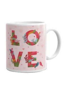 Buy Printed Ceramic Mug Pink/Red/White in Egypt