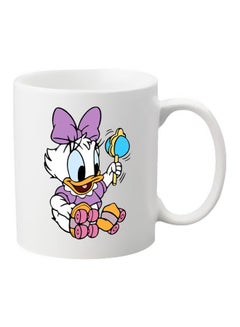 Buy Cartoon Printed Ceramic Mug White/Pink/Blue in UAE