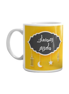 Buy Printed Ceramic Mug White/Yellow/Black in Egypt
