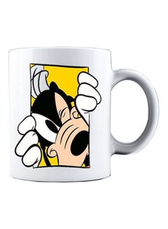 Buy Printed Ceramic Coffee Mug White/Black/Yellow in Egypt